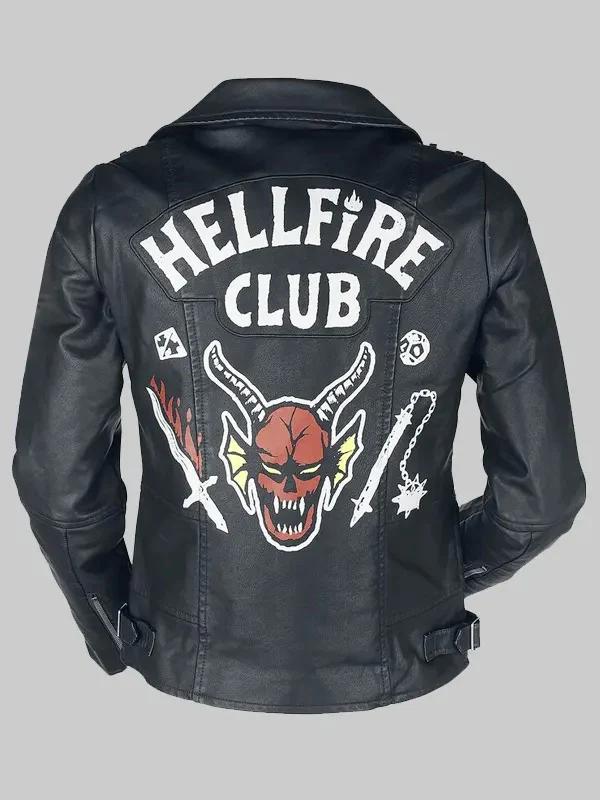 Hellfire Club Unisex Black Leather Jacket